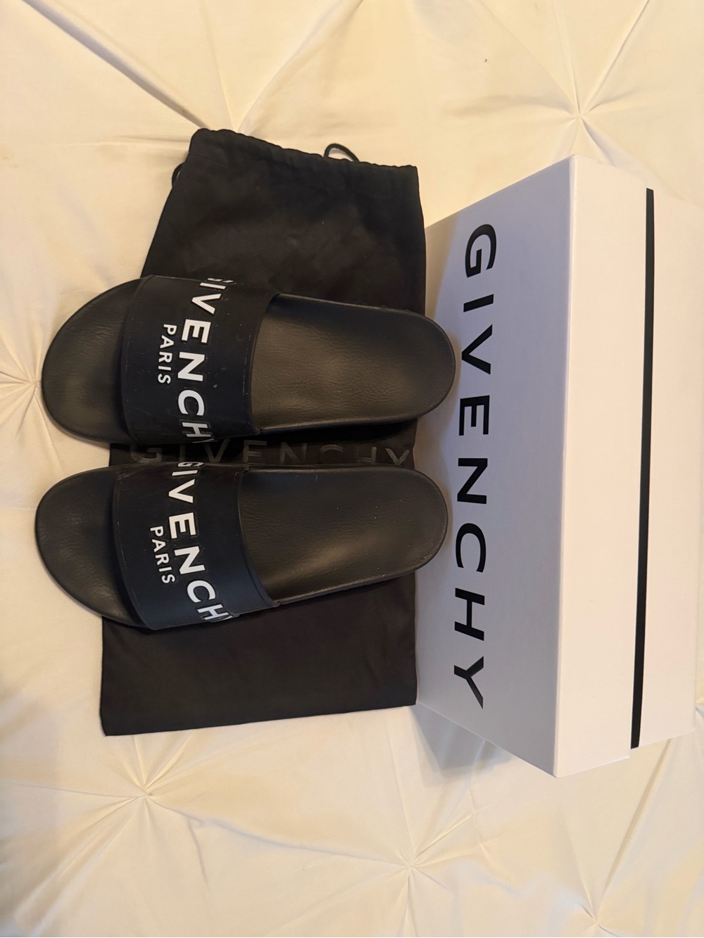 Givenchy Black Logo Strap Slide Sandals